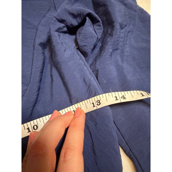 Abercrombie Dress Long Sleeve Twist Mini Blue V Neck A Line size Small - Picture 3 of 8